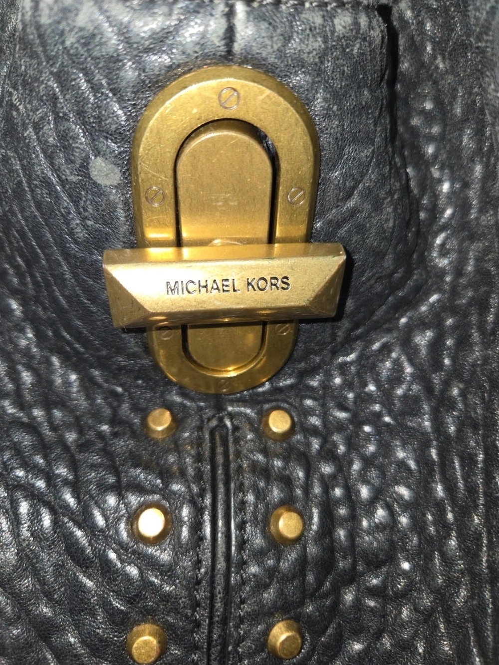 Michael Kors Black Pebbled Leather Chain-Handle Shoulder Bag - Picture 4 of 6